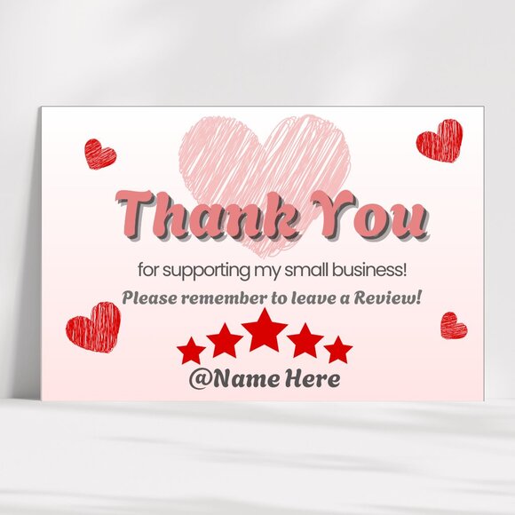 60 Heratsl Thank You Cards 4 x 2.8 - Picture 3 of 7